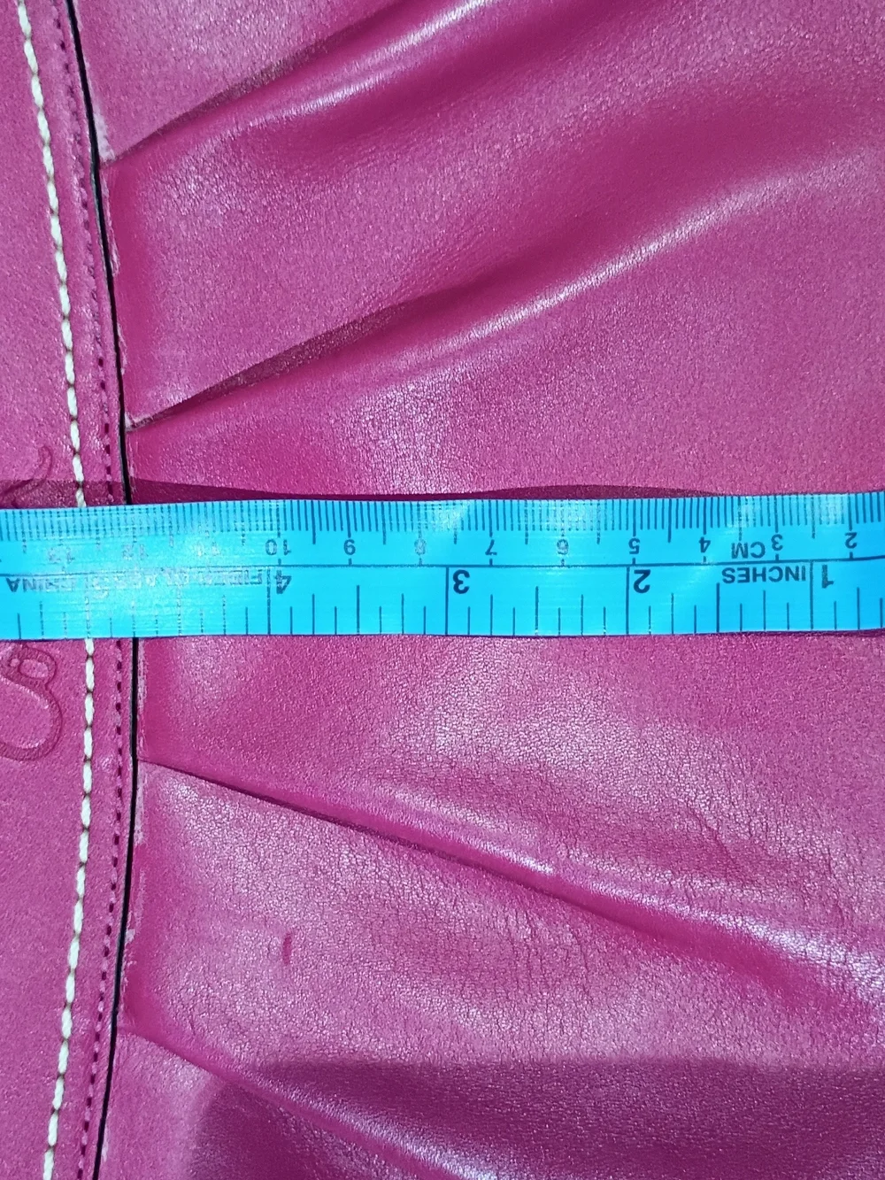 Coach Vintage Pleated Leather Large Wristlet in Fucsia